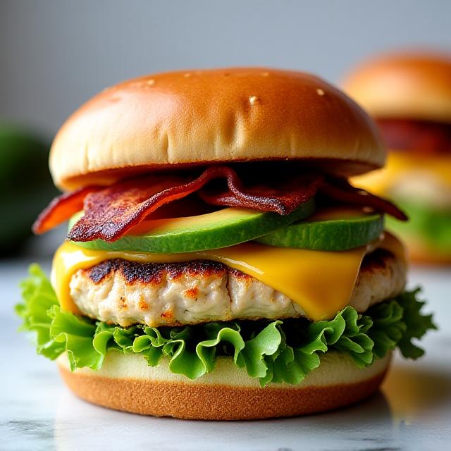 Double chicken burger for high protein meal