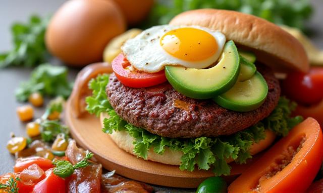 Fresh burger toppings and vegetables