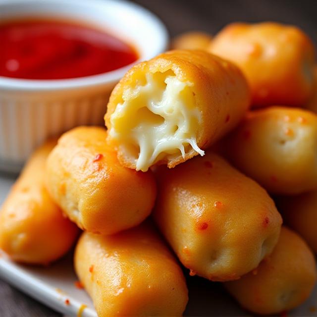 Mozzarella sticks with marinara sauce